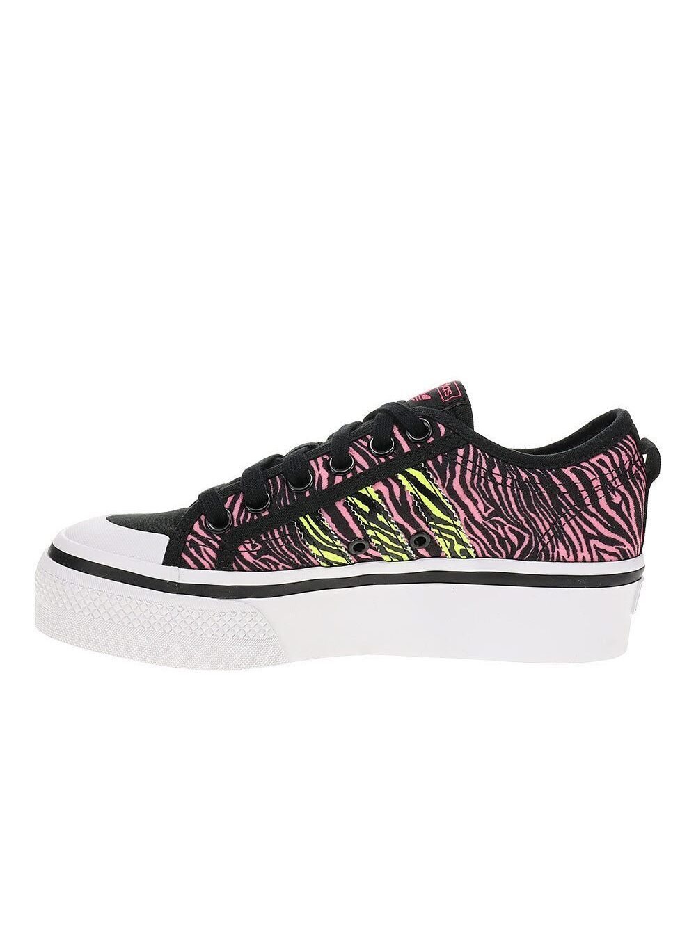 Adidas Nizza Zebra Print Platform Sneakers, Black Pink, Size 6.5 - Picture 4 of 5